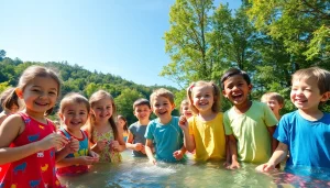 Children enjoying activities at holiday camps, embracing laughter and fun in nature.