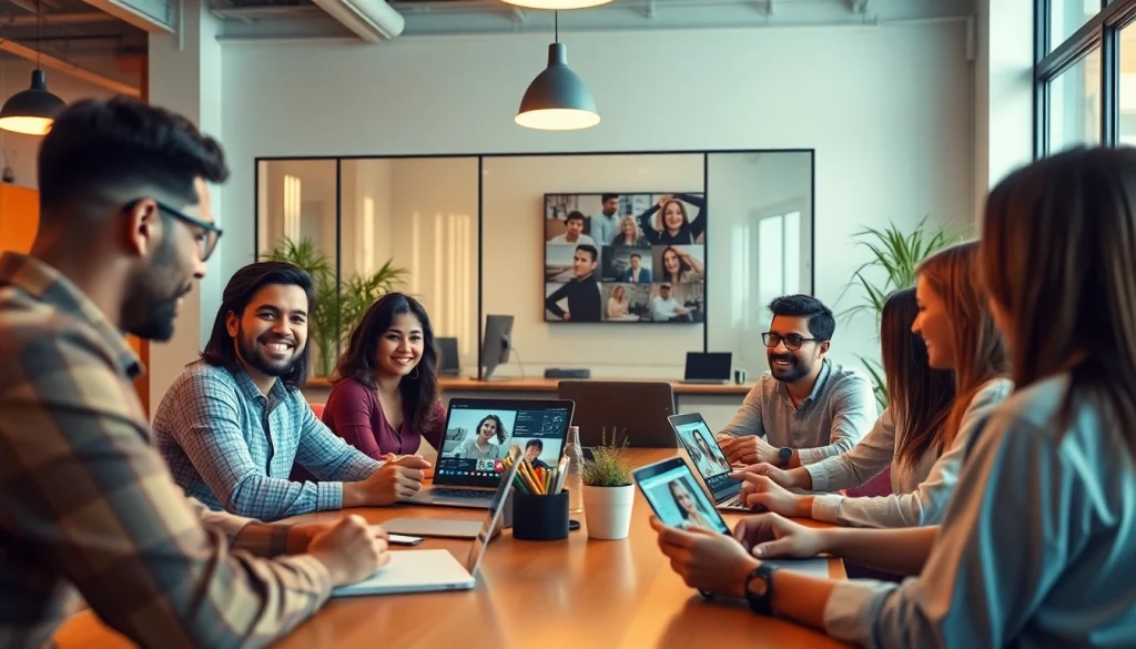 Engaging workspace for creators discussing onlyfans search alternatives with modern tech elements.