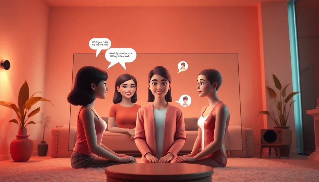 Engaging NSFW character AI interaction in a cozy digital chat room atmosphere.