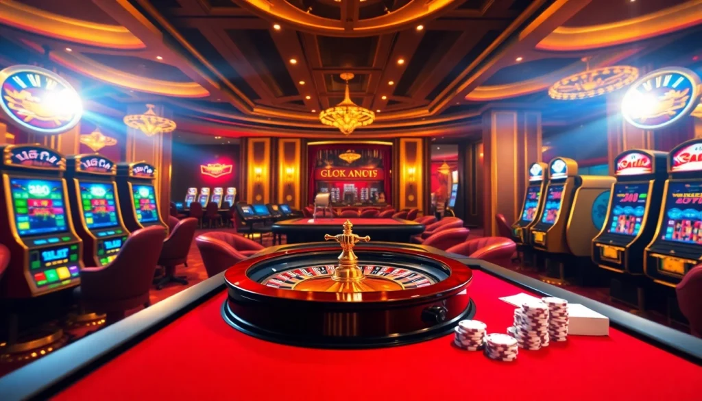 Playing a mobile porn game amidst an exciting array of casino games and luxury.