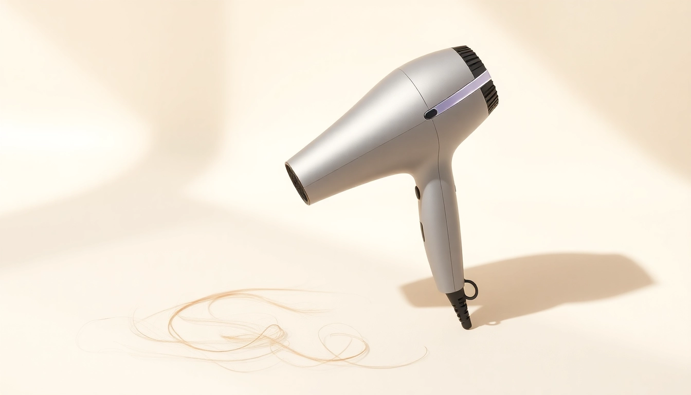 Styling with a Hair dryer for fine hair, emphasizing gentle airflow and sleek design.
