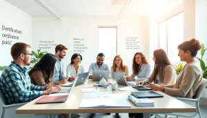 Options to get certified in a collaborative office setup showcasing diverse professionals.