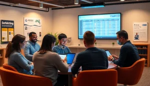 Engaging community scene at the 토토스토리 betting verification hub, showcasing collaboration in a friendly atmosphere.