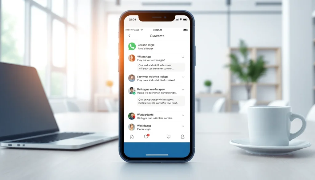 Showcase of What is a CRM for WhatsApp on a smartphone in an inviting office setting.