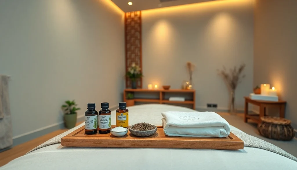 편안한 색상과 아로마 오일이 조화를 이루는 파주마사지의 힐링 마사지룸 환경