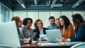 Profesjonaliści Księgowości współpracujący nad strategiami finansowymi w nowoczesnym biurze.