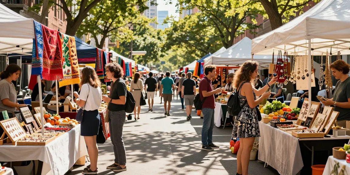 Engaging urban shopping scene at https://forumup.org/shop/search.php?ca_id=&addr1=&addr2=&addr3=&schKeyword= with diverse shoppers and vibrant market stalls.