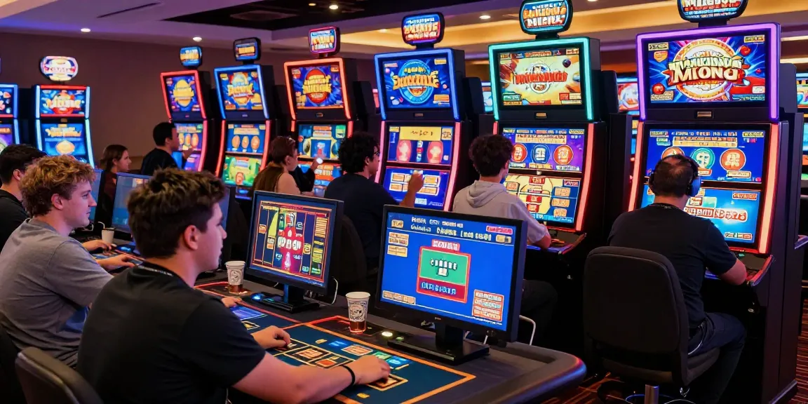 Atmosphère de jeu passionnante dans un casino en ligne, mettant en avant des joueurs profitant d'interactions en temps réel et de graphismes de machines à sous vibrants.